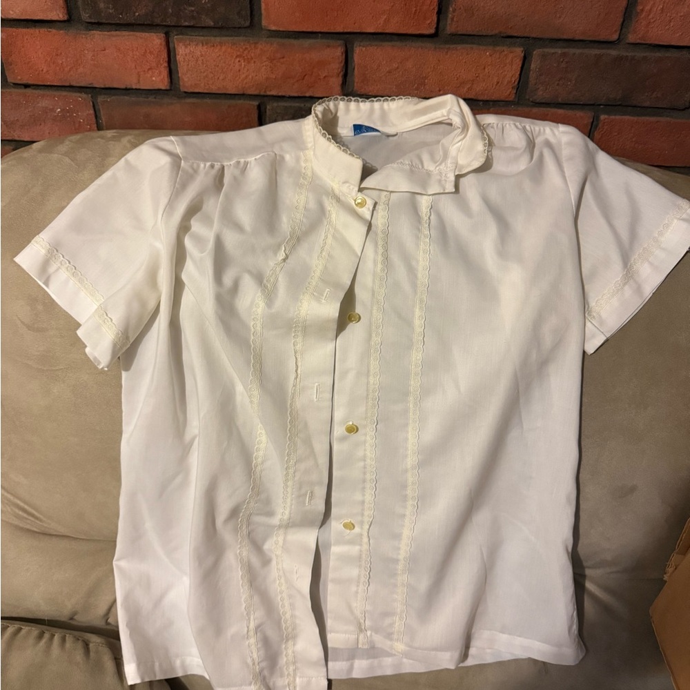 Sears White Casual Button Down Shirt